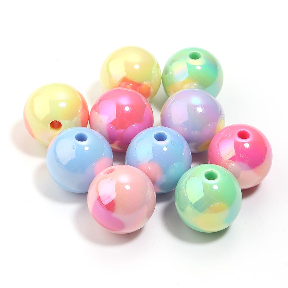 10/30pcs 12/14/16mm Love Heart Acrylic Beads Mixed Color Round Loose Beads For Jewelry Making DIY Bracelets Keychain Accessories