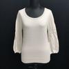 USED/Margaret Howell Japan Cotton Cashmere 3/4 Sleeve Sweater Free Ivory Lightweight
