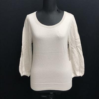 Margaret Howell Japan Baumwolle Kaschmir 3/4 Ärmel Pullover Kostenlos Elfenbein Leicht(GEBRAUCHT)