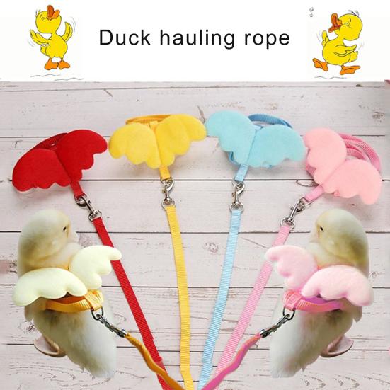 Wing Design Duck Harness Flexible Buckle Solid Color Long Rope Duck Harness for Animal