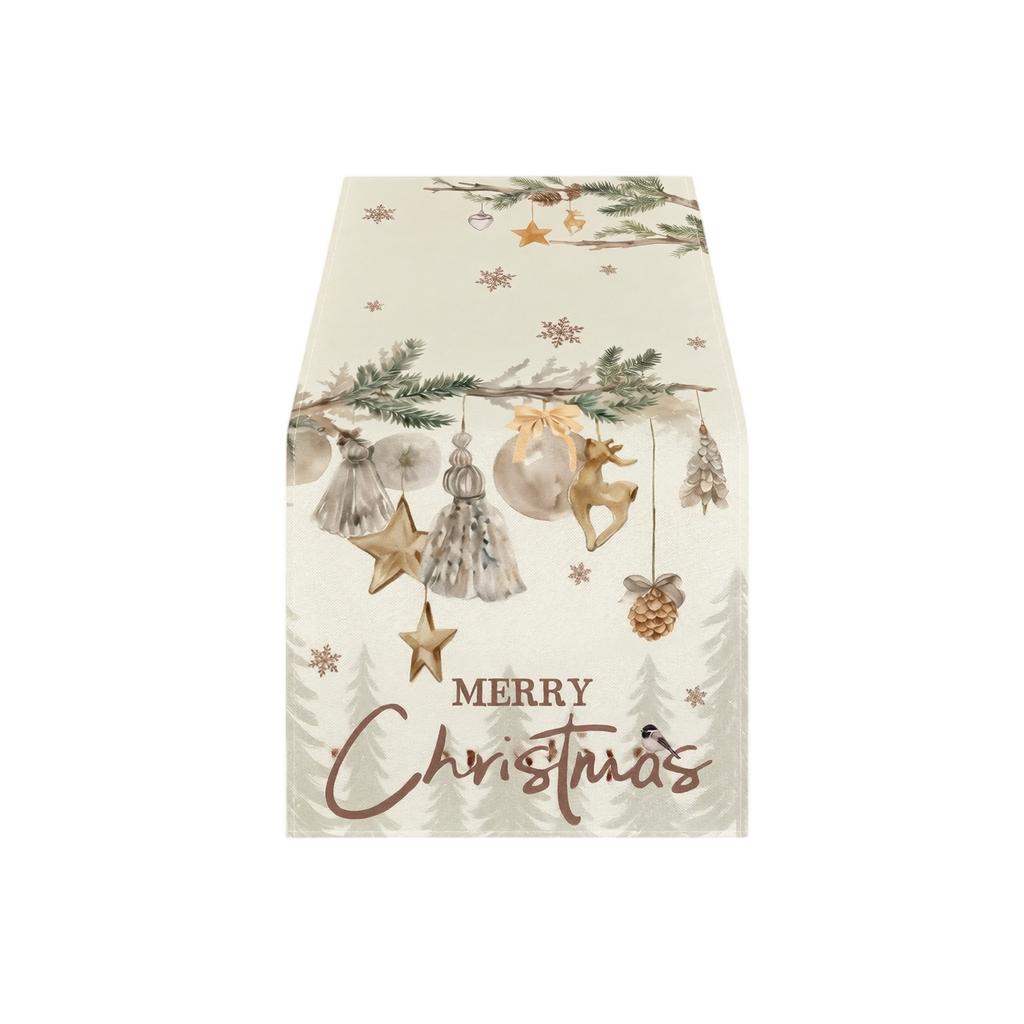 Christmas Table Runner Holiday Dining Table Decoration Long Table Cover for Home