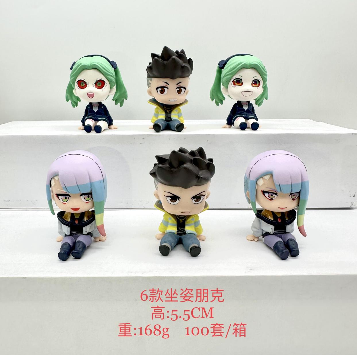 

6Pcs/1Set 6CM Anime Cyberpunk Edgerunners Figure David Martinez Lucy Rebecca Toy Gift Acton Set Doll BANDAI Entertaining Play Safe Kid Friendly Fun No box