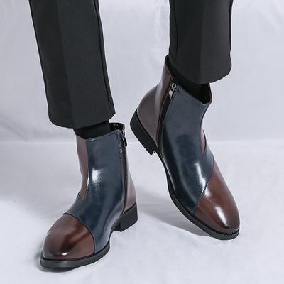 Fashion Men's High Top Leather Shoes Trendy Minimalist Design Style Outdoor Fashion Party Daily Office and Business Men's Short Boots