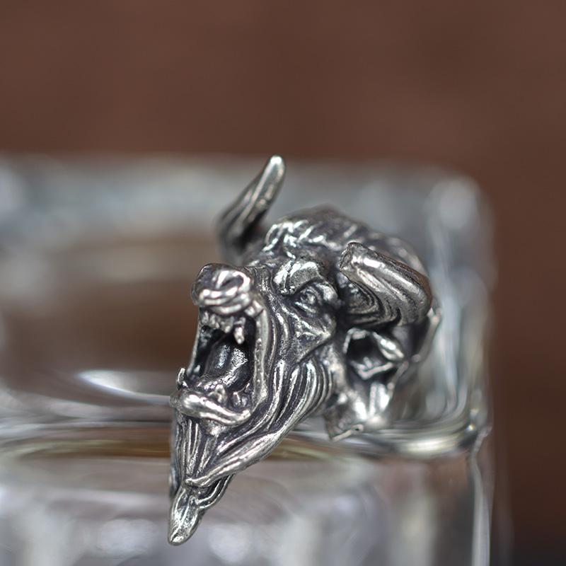 Bull Head Sculpture Brass Knife Beads EDC DIY Paracord Woven Bracelets Lanyard Pendants Accessories Outdoor Tool Hangings Charms