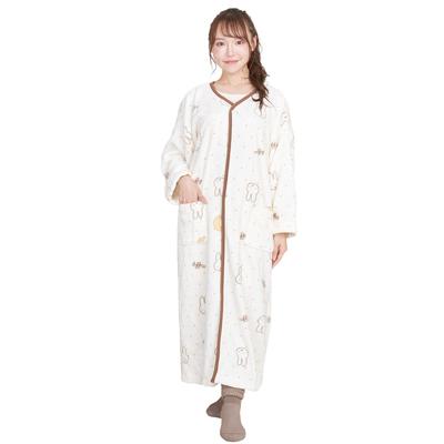 Luanna Jenna Miffy Wearable Blanket, Women's Loungewear, Fluffy Blanket, Birthday Gift, QWMIB06 (Off-White with Moon Pattern)