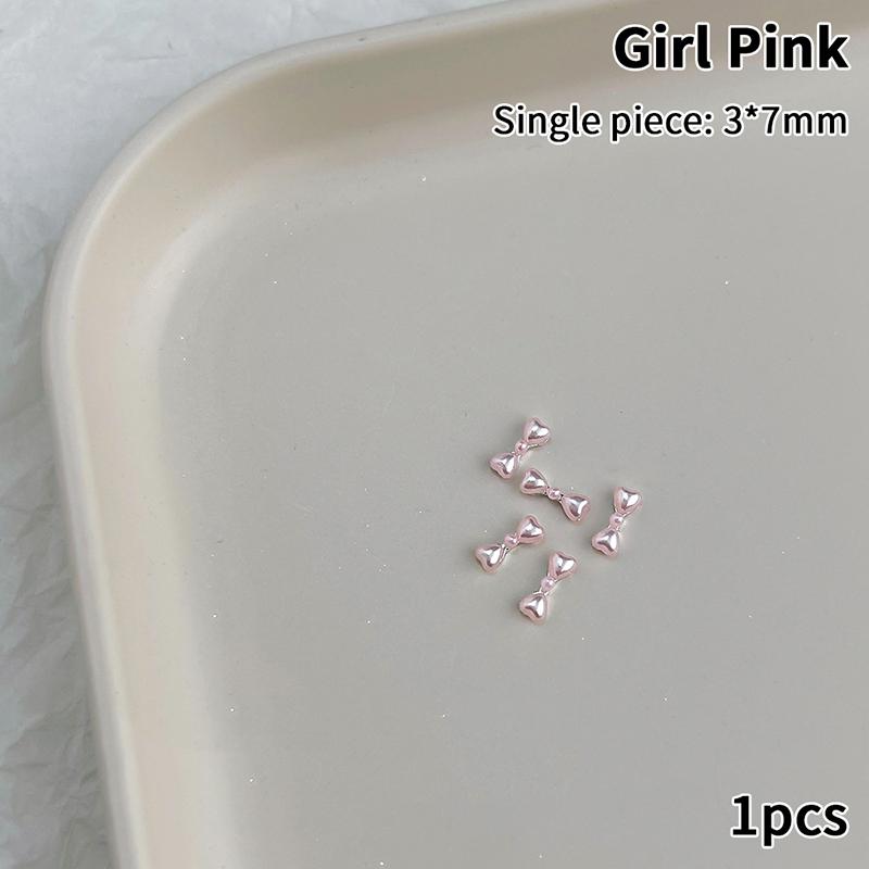 

1Pcs Pearl Bow Nail Art Charms For Diy Nail Decoration 3D Hollow Crafting Jewelry Nails Accessories Manicure Parts