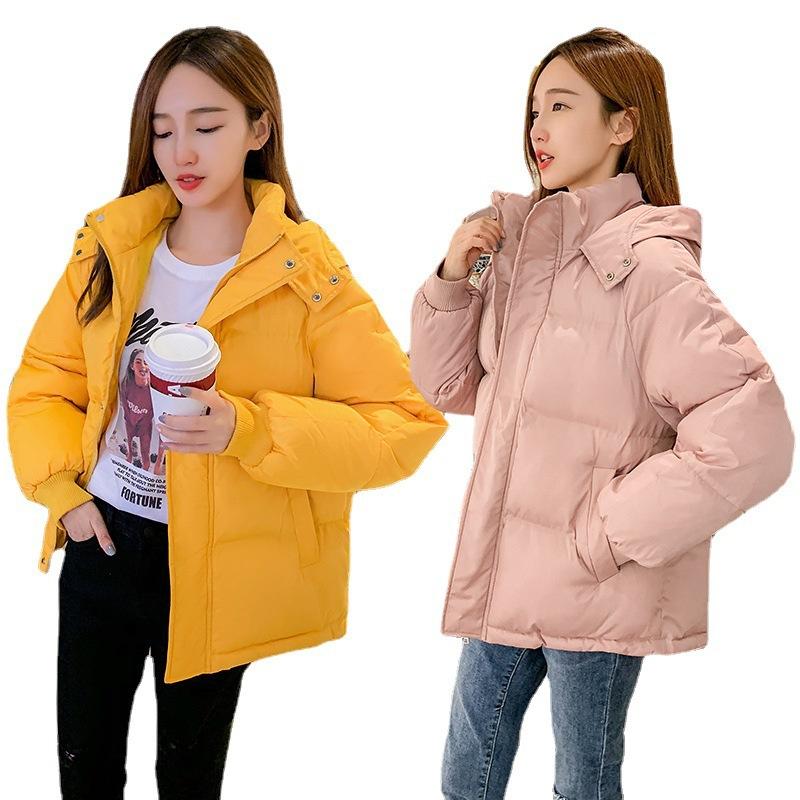 2025 Winter New Cotton Clothes Women's Short Korean Loose Hooded Down Cotton Jacket Thickened Padded Jacket Bread Jacket
