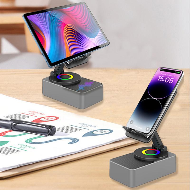 Universal Wireless Speaker Phone Holder For Iphone For Samsung Huawei Xiaomi Foldable Tablet Stand Bracket For Video Tv Movie