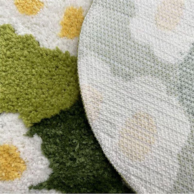M-Modern-Irregular Green And Yellow Moss Carpet, Grass Moss Carpet Bedroom Kitchen Laundry Room Non-Slip Floor Mat