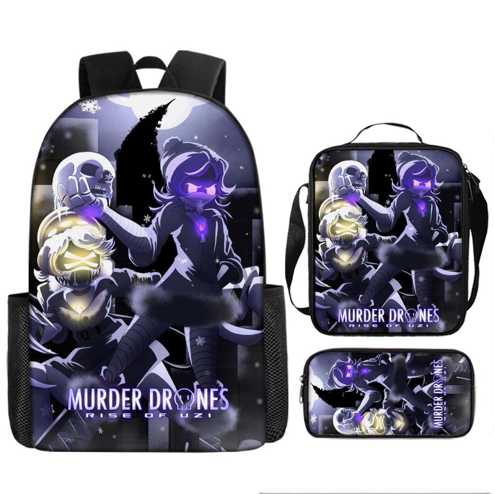 Inorganic Killer Children's School Bag Backpack Murder Drones Elementary School Cartoon Backpack Three-piece Set