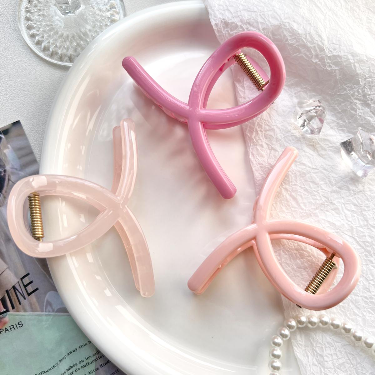 

Черный краб для волос в форме креста, 3,1 дюйма, цвет желе, зажим-акула, заколка для волос цвета Моранди, держатель для хвостика, заколка для волос для женщин