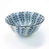 Mino Ware Chawan 5.0 Inch Rice Bowls 5-Pattern Set with Gift Box, Ceramic Mino Yaki, White, 5.1 X 2.6 Inches