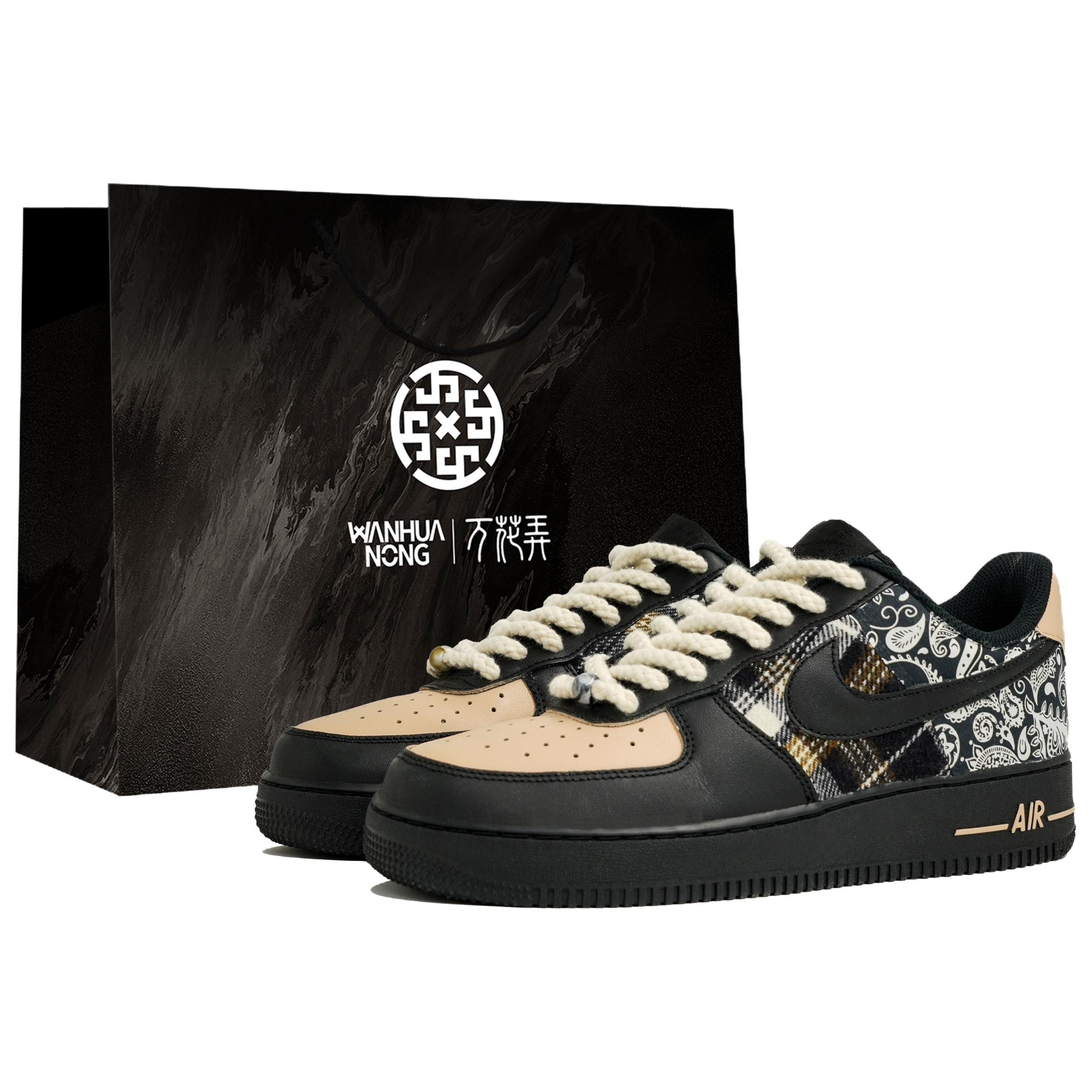 

Nike Air Force 1 Wan Hua Nong, Black Gold Cashews, Shopping Bag Abrasion Resistant Low top Skateboard Shoes Women s DD8959-001(Team113-S-BOX) 36.5