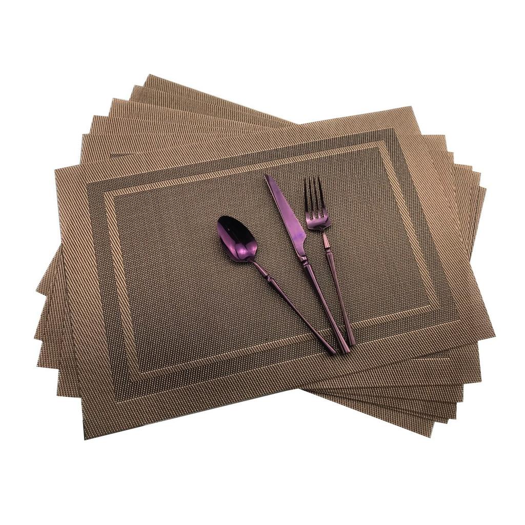 Tovaglietta 6 pezzi tovagliette da pranzo in PVC da cucina per la tavola, tappetino da pranzo sottobicchiere a prova di acqua, centrini individuali, tappetini per tazze