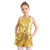 Tuta senza maniche per bambina con paillettes all-over e stile pagliaccetto corto per occasioni speciali