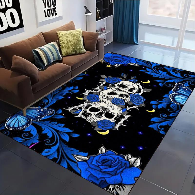 Gothic Skull Carpet Rug for Living Room Bedroom Home Sofa Decoration,Kids play Non-slip Floor Mat