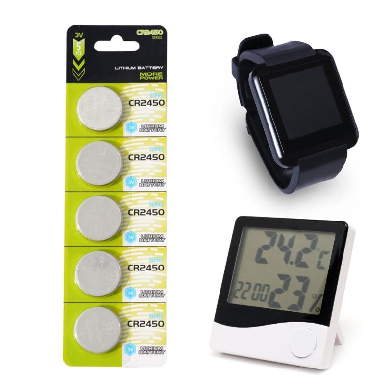 Pack Of 5pc/10pc CR2450 Lithium Button Cells 3V CR2450 Battery Long Last Power Batteries For Remote Controls And Toy