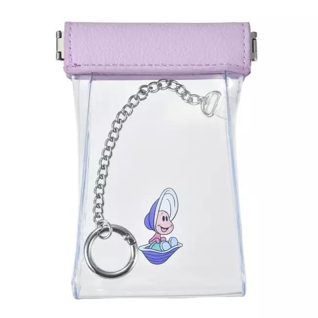 

DISNEY YOUNG OYSTER Clear Pouch Spring Loaded with Carabiner Japan NEW