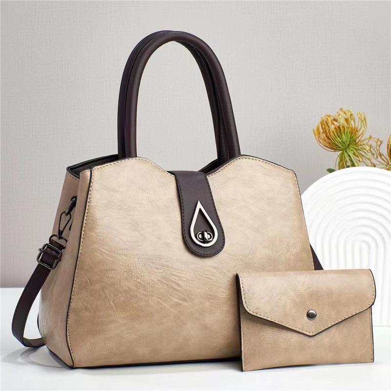 2pcs/set Luxury Brand Women Bag Top-Handle Bags Fashion Shoulder Messenger Bags PU Leather Handbag Ladies Travel Shopper Totes