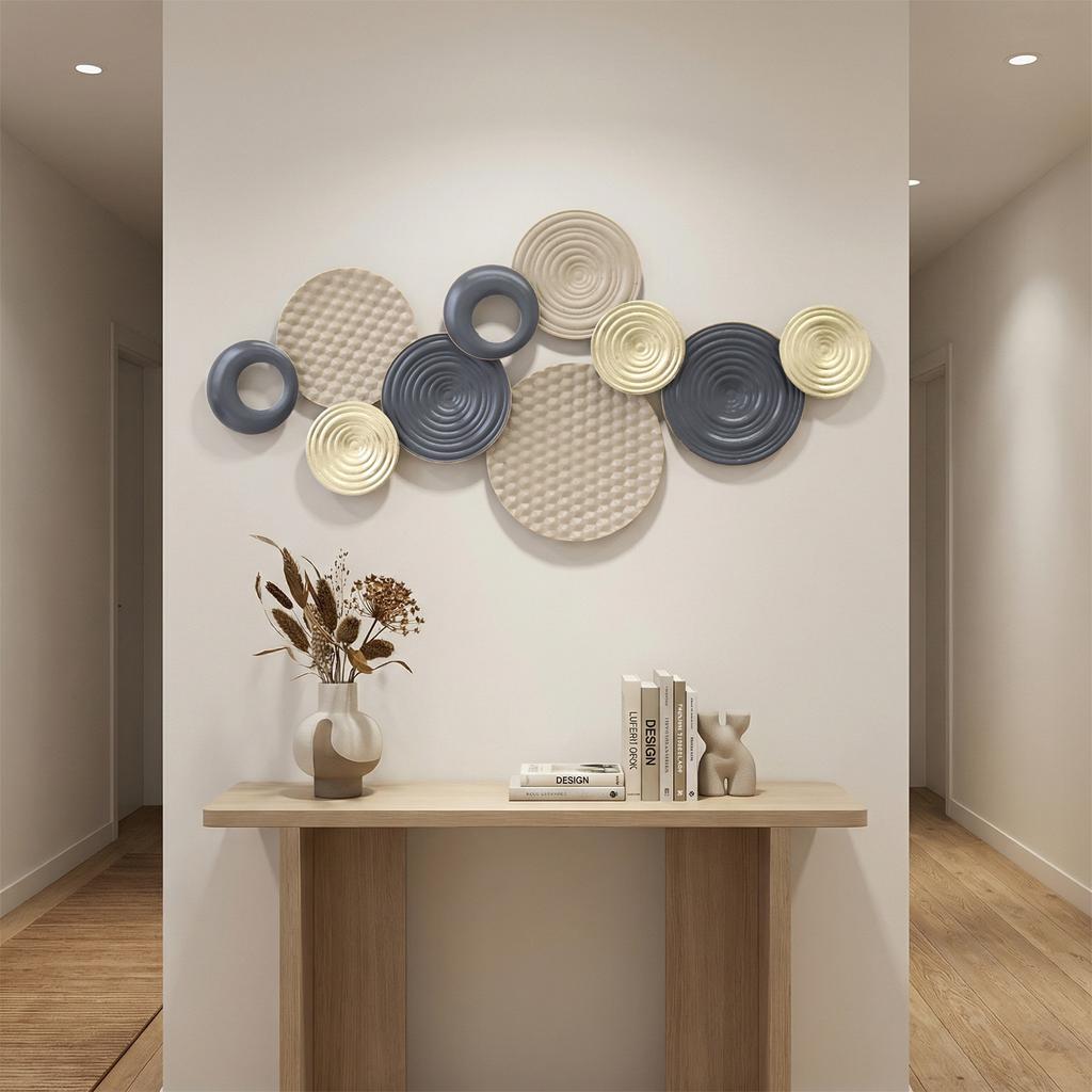 Metal Wall Art, Modern Hanging Wall Decor with Multi-Disc Design for Living Room Bedroom Dining Room