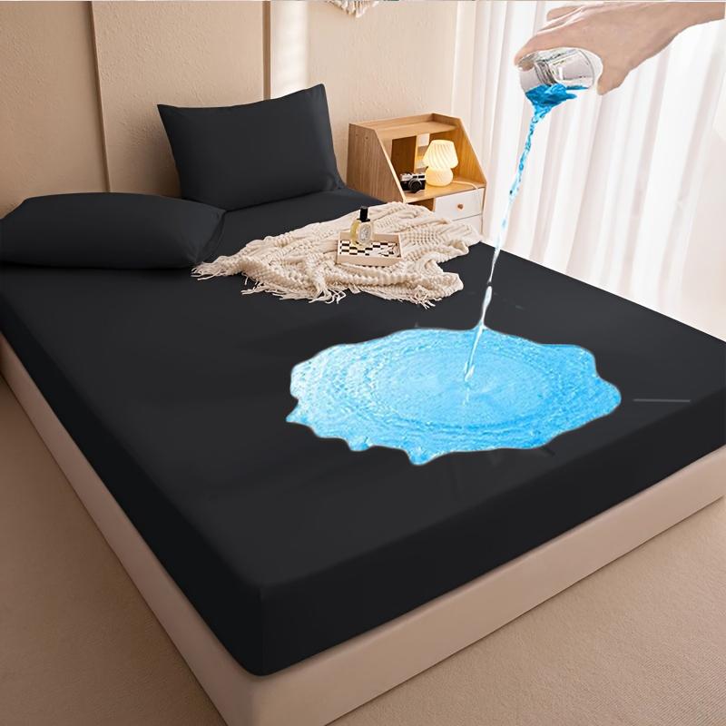 3pc Waterproof Bed Sheet and Pillowcase Set3Pieces(1Fitted Sheet+2Pillowcase),Non-Slip Deep Pocket Bed Sheet,Waterproof Mattress Cover