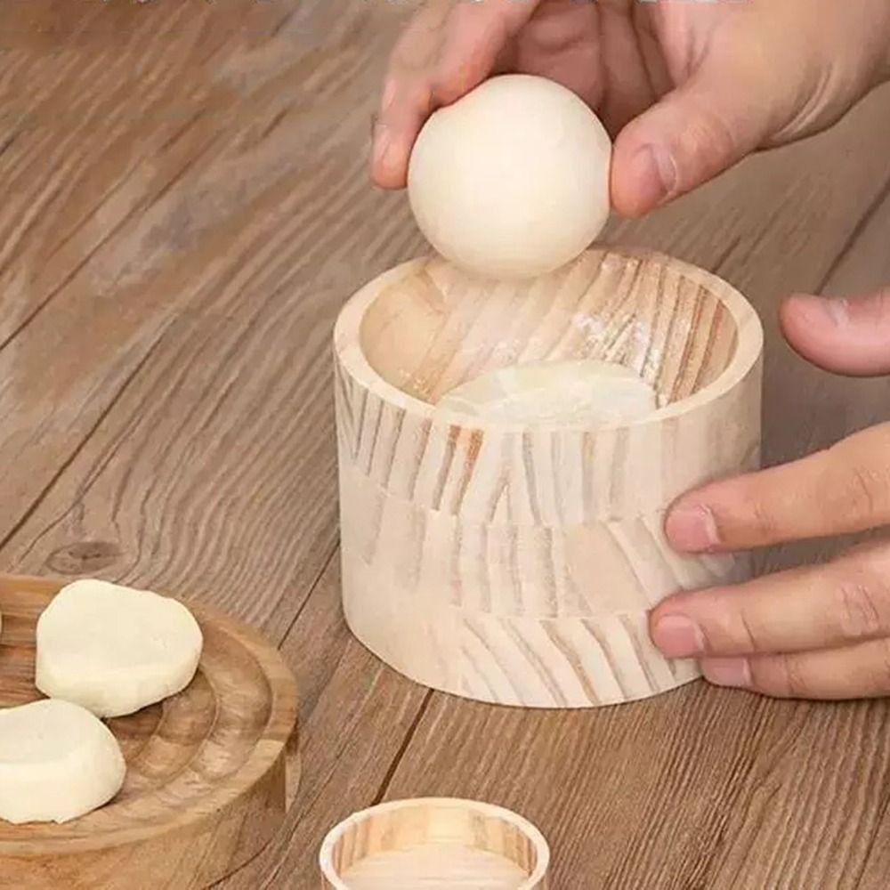 Quick Easy Dumpling Wrapper Wooden Dumpling Skin Pressing Tool Creative Dough Press Tool Corn Cake