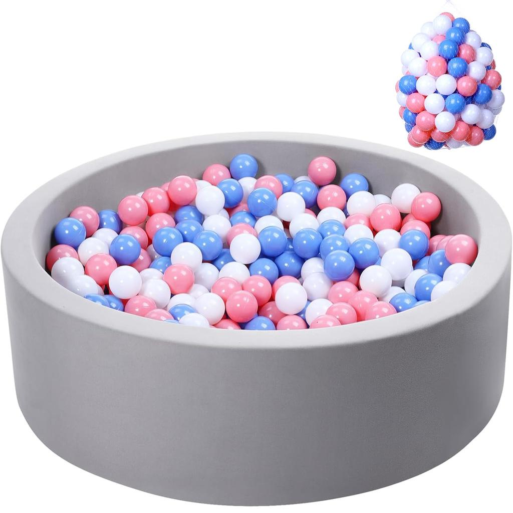 Ball Pit with 100 Colorful Balls - Ball House, Circular Foam Pool, Indoor Play Equipment, High-Density Foam, Soft and Fluffy Texture, Perfect for