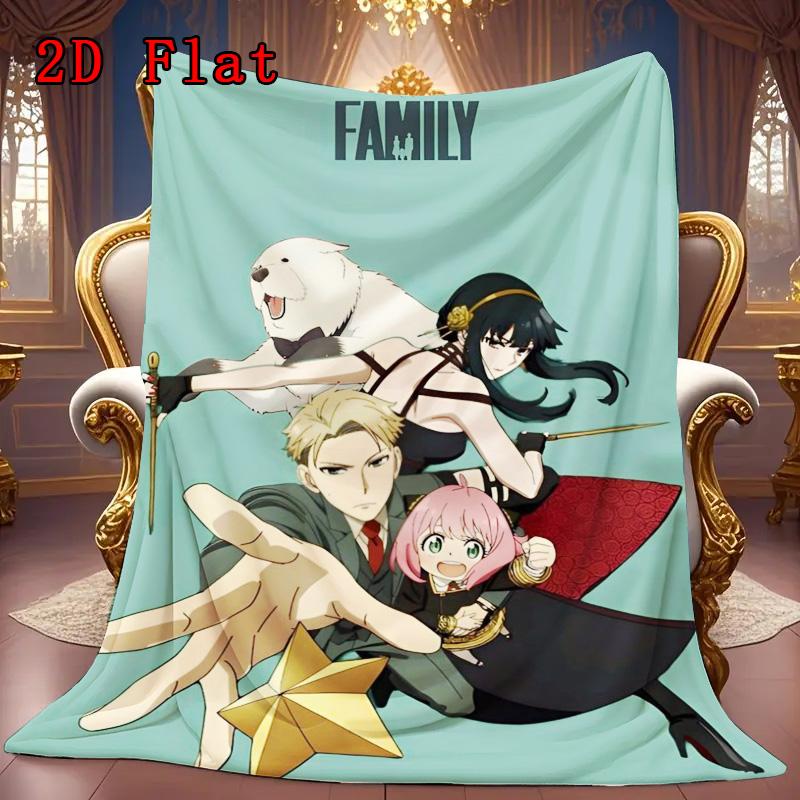 Spy X Family 2D Flat Pattern Flannel Blanket High Quality All Seasons Warmth and Comfort Perfect for Christmas Gifts.MMT0918560