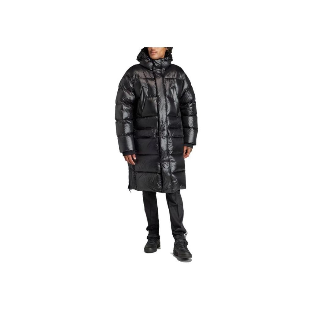 adidas Padded Hooded Mid-Length Jacket Men Outerwear Black IR7135