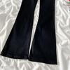 Schwarze High-Waist Stretch Micro-Flare Jeans für Damen - Schlankmachender Frühjahrs-/Herbststil