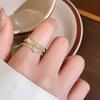 French Shell Heart Zirconia Double Layer Open Women's Ring - Exquisite High-End Versatile Jewelry