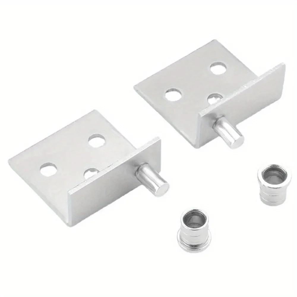 

2 Sets, Invisible Stainless Steel Hinges, Upper and Lower Hinge Shafts, L-shaped Hidden Corner Code