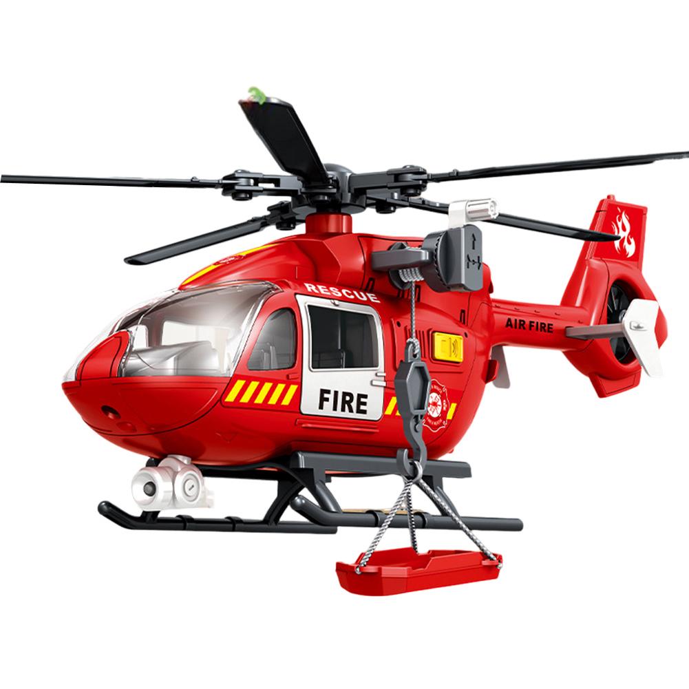 Helicopter Model Toy For 4-6 Years Old Kids High Simulation Fire Fighter Helicopter Airplane Sound And Light Model Toy For Boys Girls