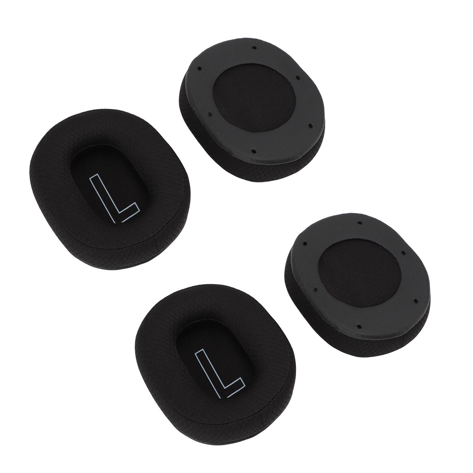 

2 Pairs Ear Pads with Breathable Mesh Fabric Memory Foam Comfortable Headphones Replacement Earpads чёрный