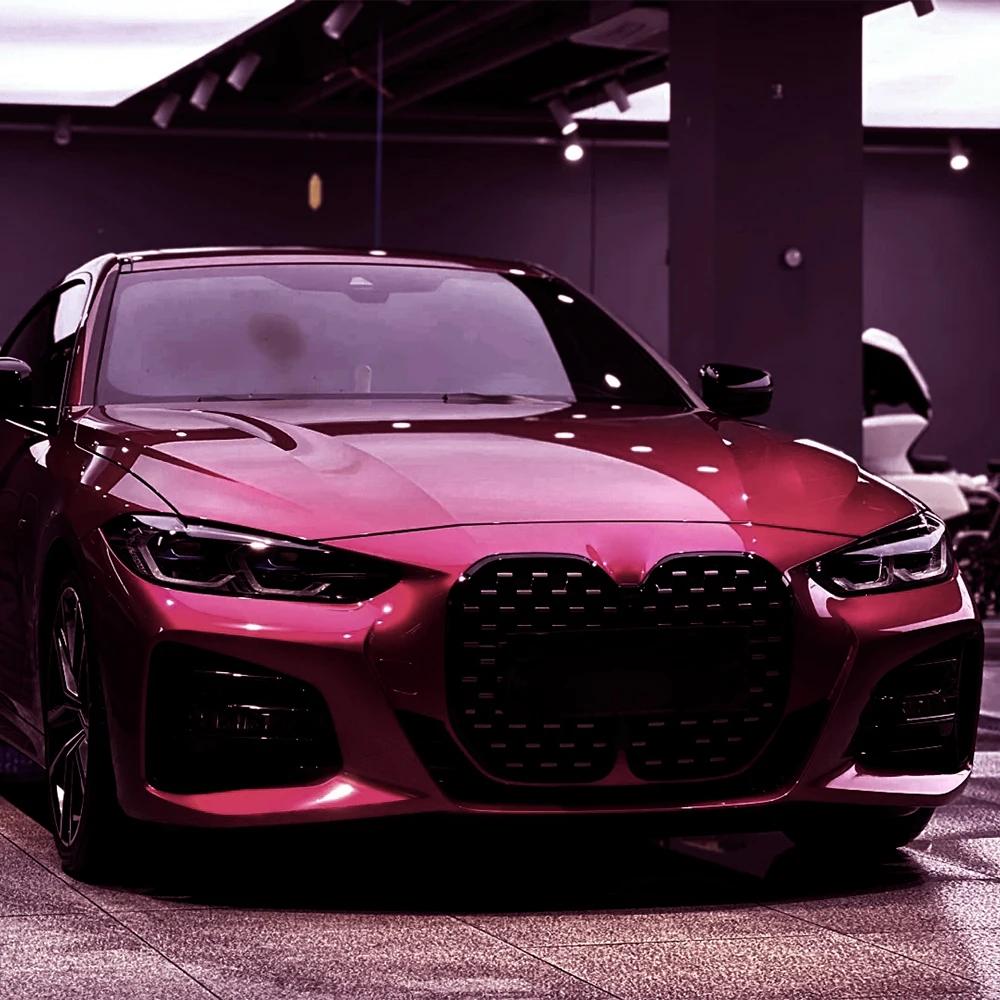

Car Sticker Ultra Gloss Ruby Purple Wrapping Film PET Decals Vehicle Body Self Adhesive Sticker Car Accessories Decoration 10x152cm