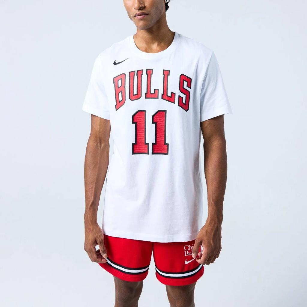Nike Chicago Bulls Letter And Number Print Ribbed Crew Neck Knit Short Sleeve T-Shirt Men Tops White DR6367-101