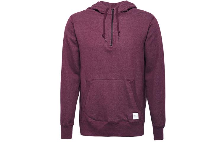 Converse Sweatshirts Men s Dark Red Mixed Color Hooded Moderate Regular 10004623-A02 L