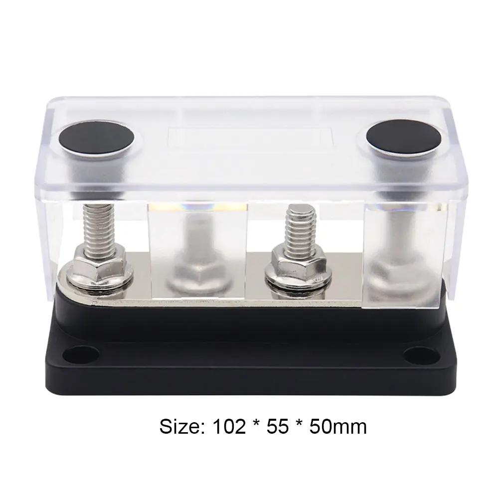 M8 Bus Bar Box Board 48V 300A 4 Way High Current Busbar Cable Organizer Box Boat Auto Max Connection Amplifier Power Case Parts