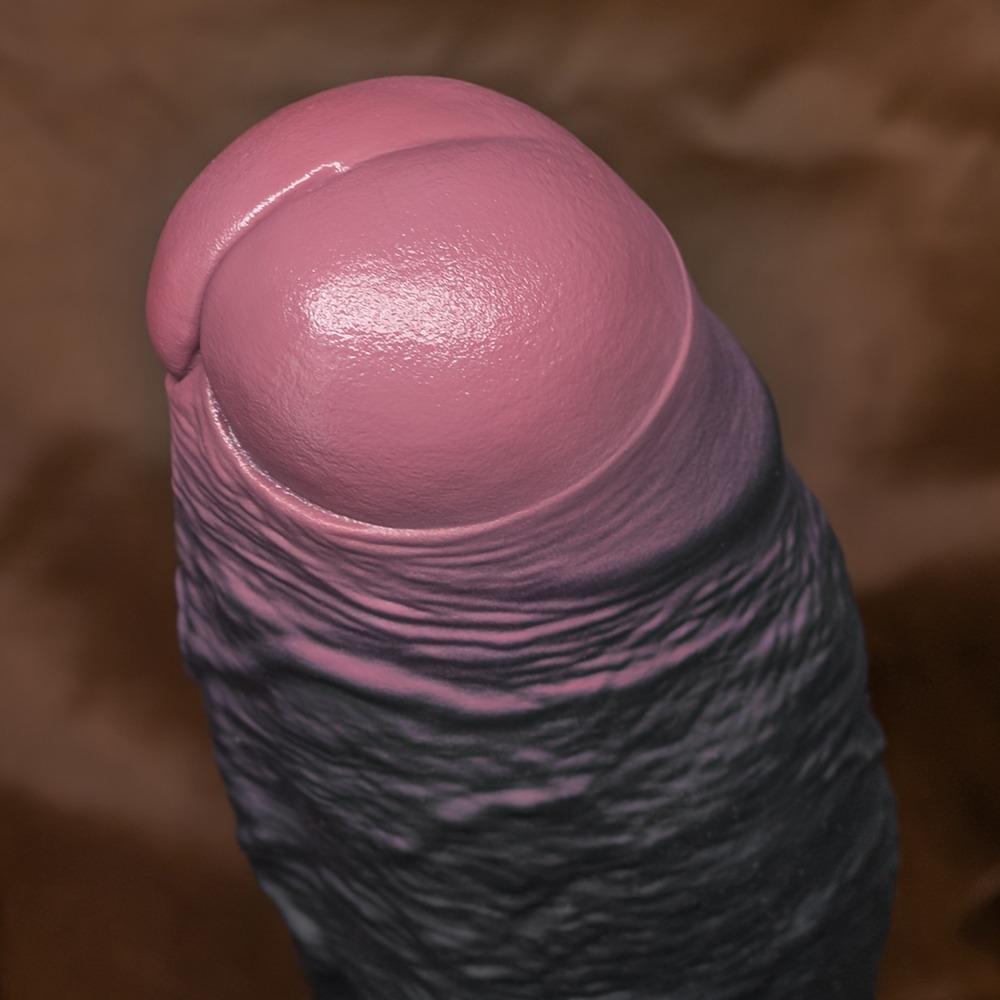 Extra Large Soft Liquid Silicone Dildo, Brown Realistic Design with Red Glans, 3 Sizes Available, Up To 31cm, Flexible Skin-Like Adult Toy