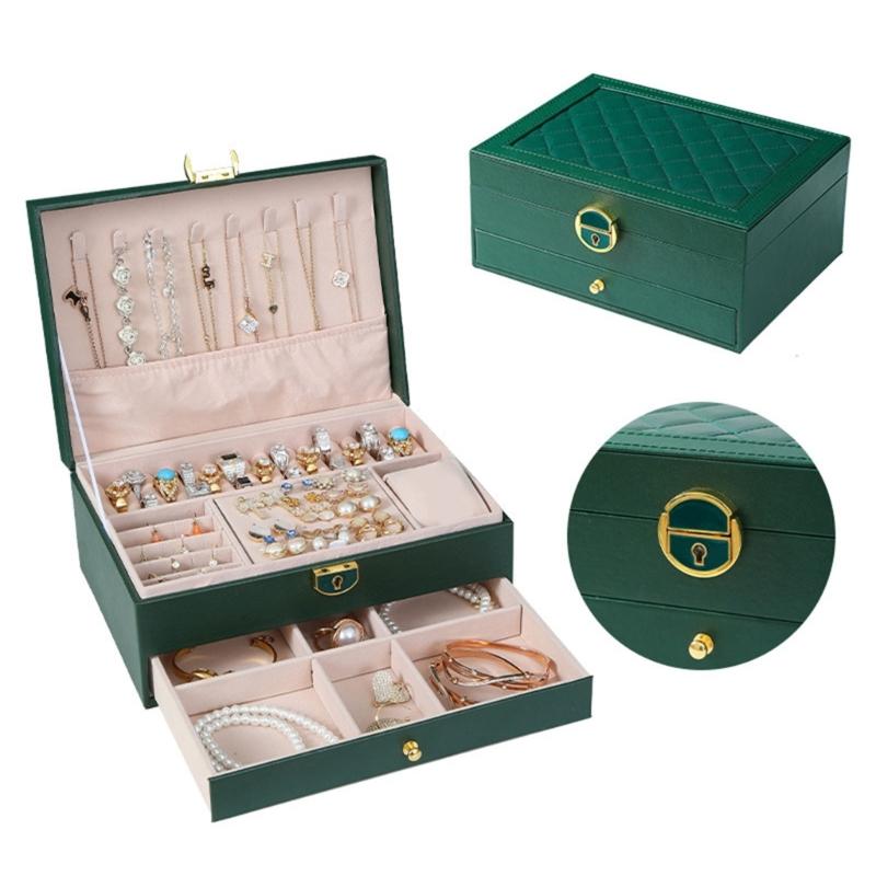 Elegant Jewelry Holder Spacious Multi Tiered Necklace and Earring Organizer with Compartments Jewellery Stoarge Box