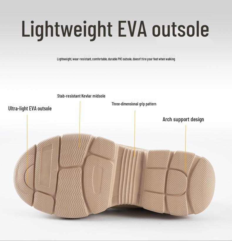 Men's Lightweight Breathable Mesh Safety Shoes - Anti-Smash, Anti-Puncture, Anti-Slip Soft Sole Work Shoes.