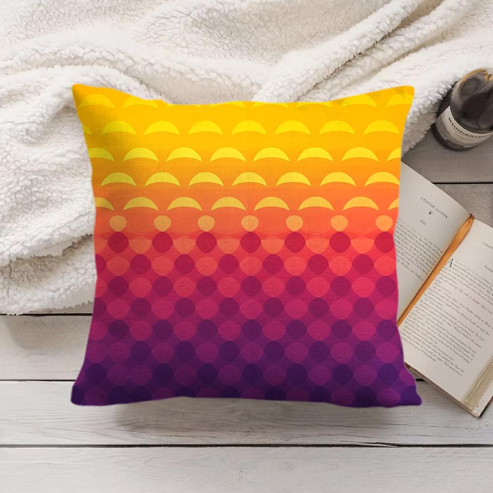 Sunset Gradient Pattern Cushion Cover Soft Short Plush Pillow Cover Smooth Cozy Texture Aesthetic Cushion Case Home Decor
