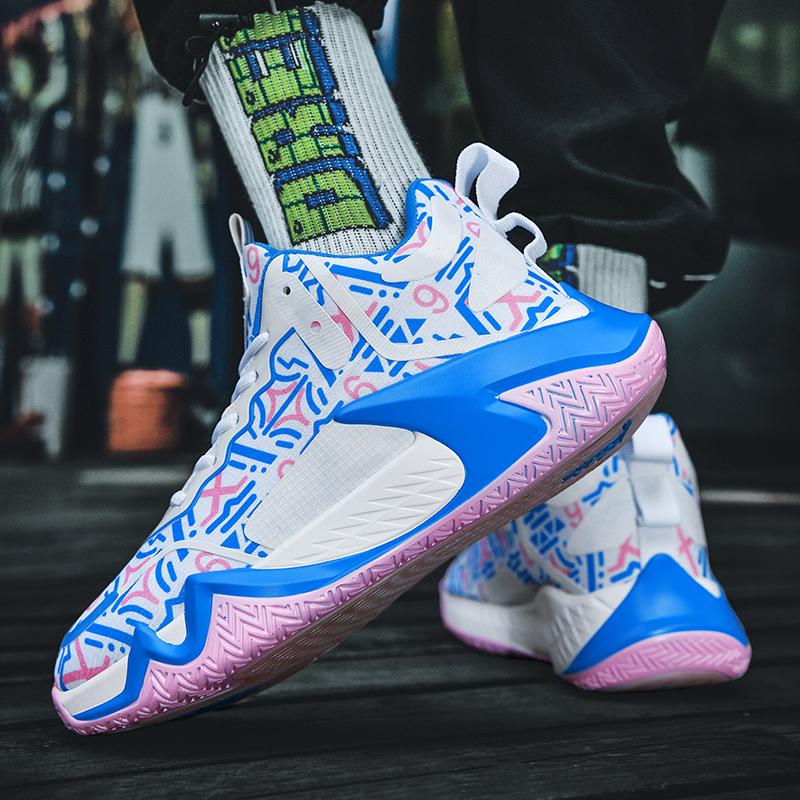 Fashion Purple Men's Basketball Sneakers High Quality Outdoor Sports Shoes For Basketball Man High Top Platform Basket Shoes Men