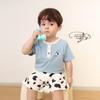 LUSON Baby Boys' Contrast Polo Collar Short Sleeve T-shirt