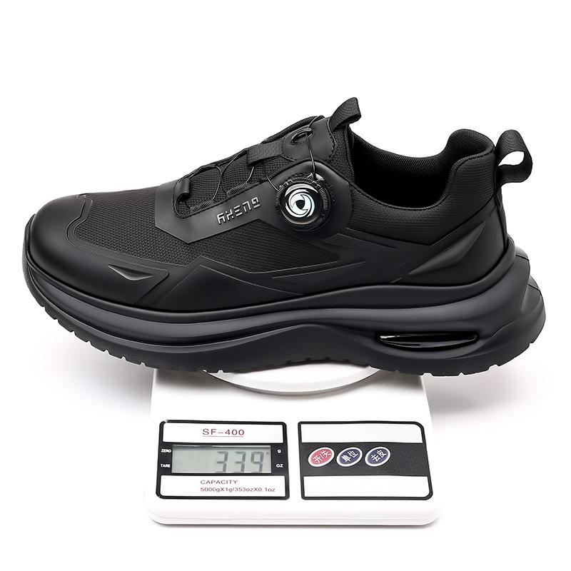Men's Shoes Breathable Lace-Free Casual Sports Running Dad Air Cushion Black Work Hiking Shoes