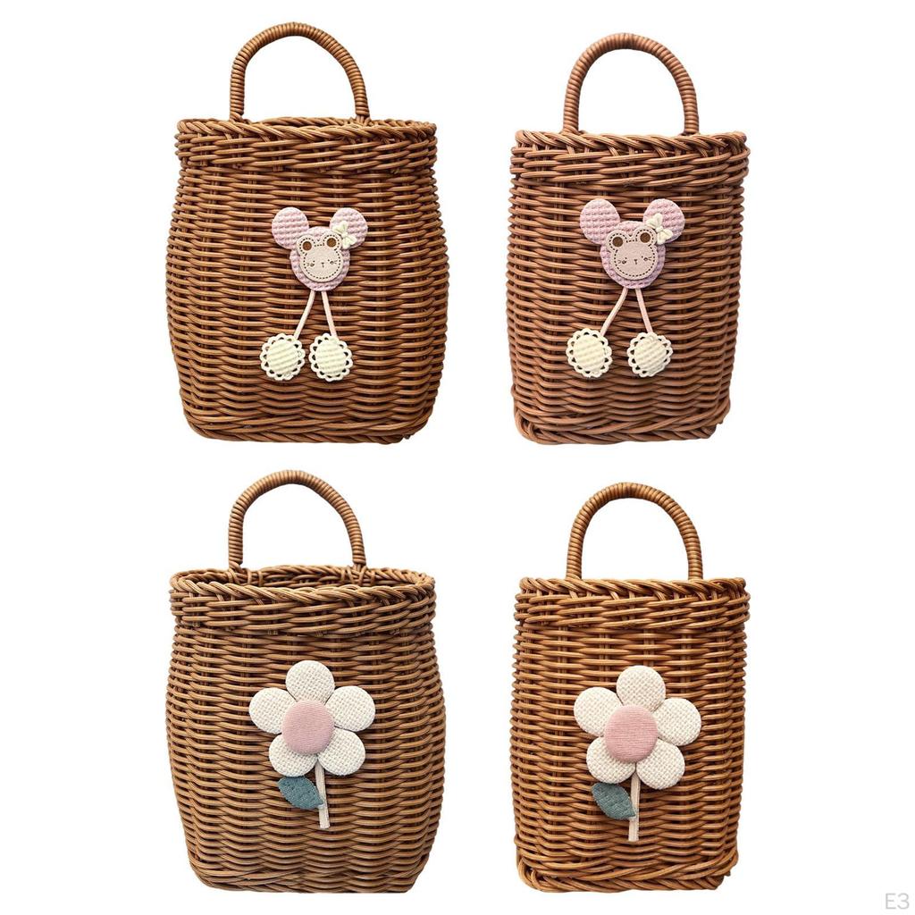 Hanging Basket Wall Mounted Storage Woven Sundries Multifunction Decorative Hand