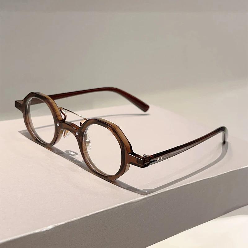 Vintage Round Glasses Men Fashion Punk Blue Light Blocking Optical Frames Women  New Trendy Brand Design Eyeglasses