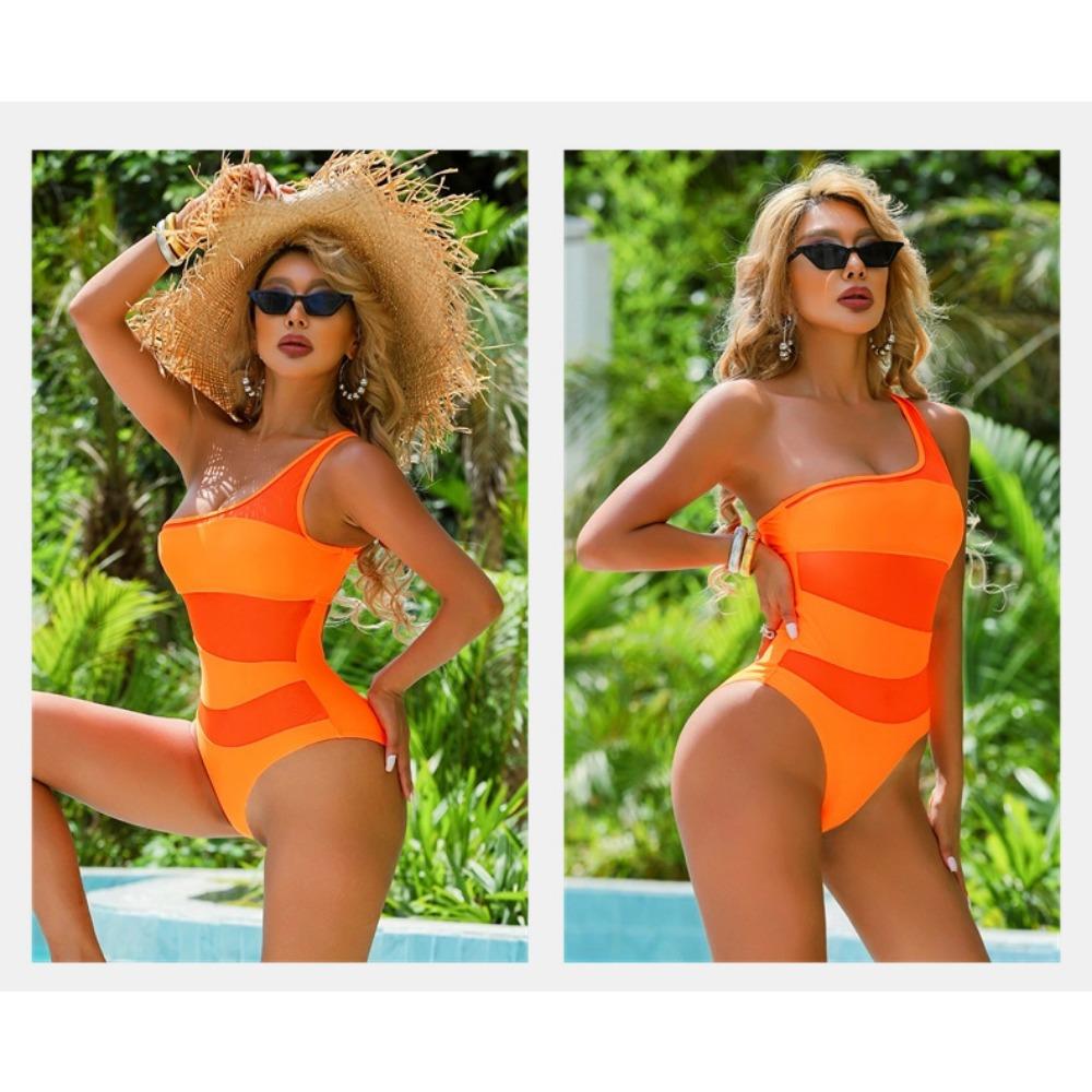 European and American One-piece Swimwear Covers The Meat and Looks Thin Bikini High-waisted Tight Swimsuit