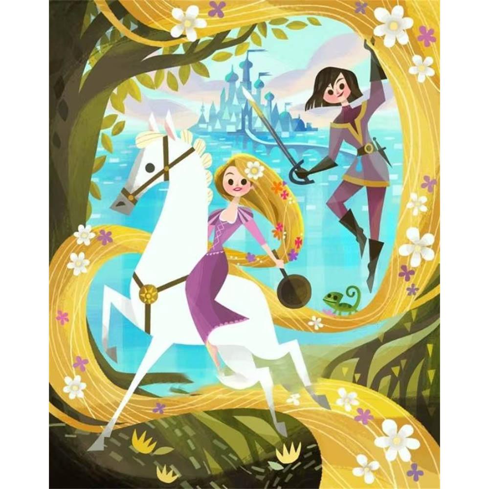 Disney Classic Princess Collection Q Version 5D Diamond Painting Full of Diamonds DIY Handmade Diamond Painting Cartoon Decorative Painting Kit