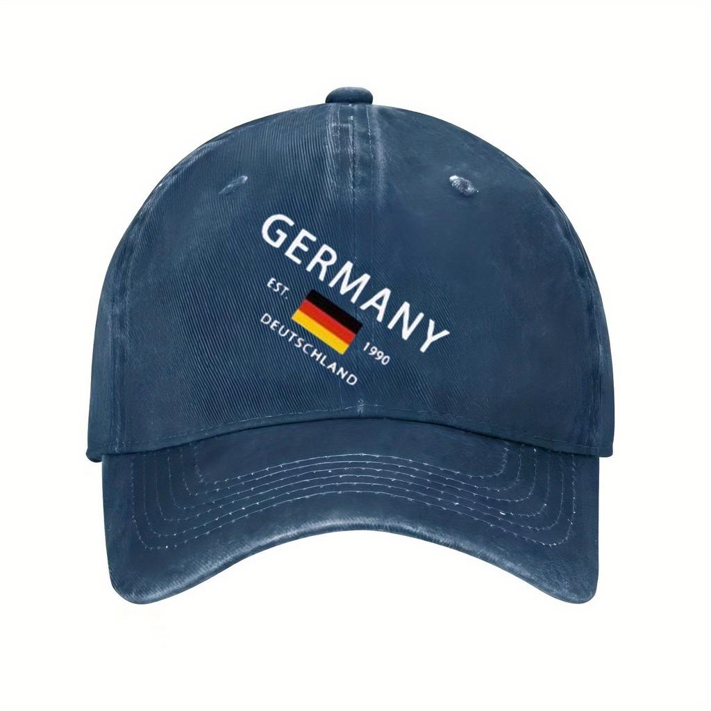 Deutschland Deutschland Flagge Baseballkappe Schwarz Verstellbar Sportmütze für Männer Frauen Lässig Outdoor